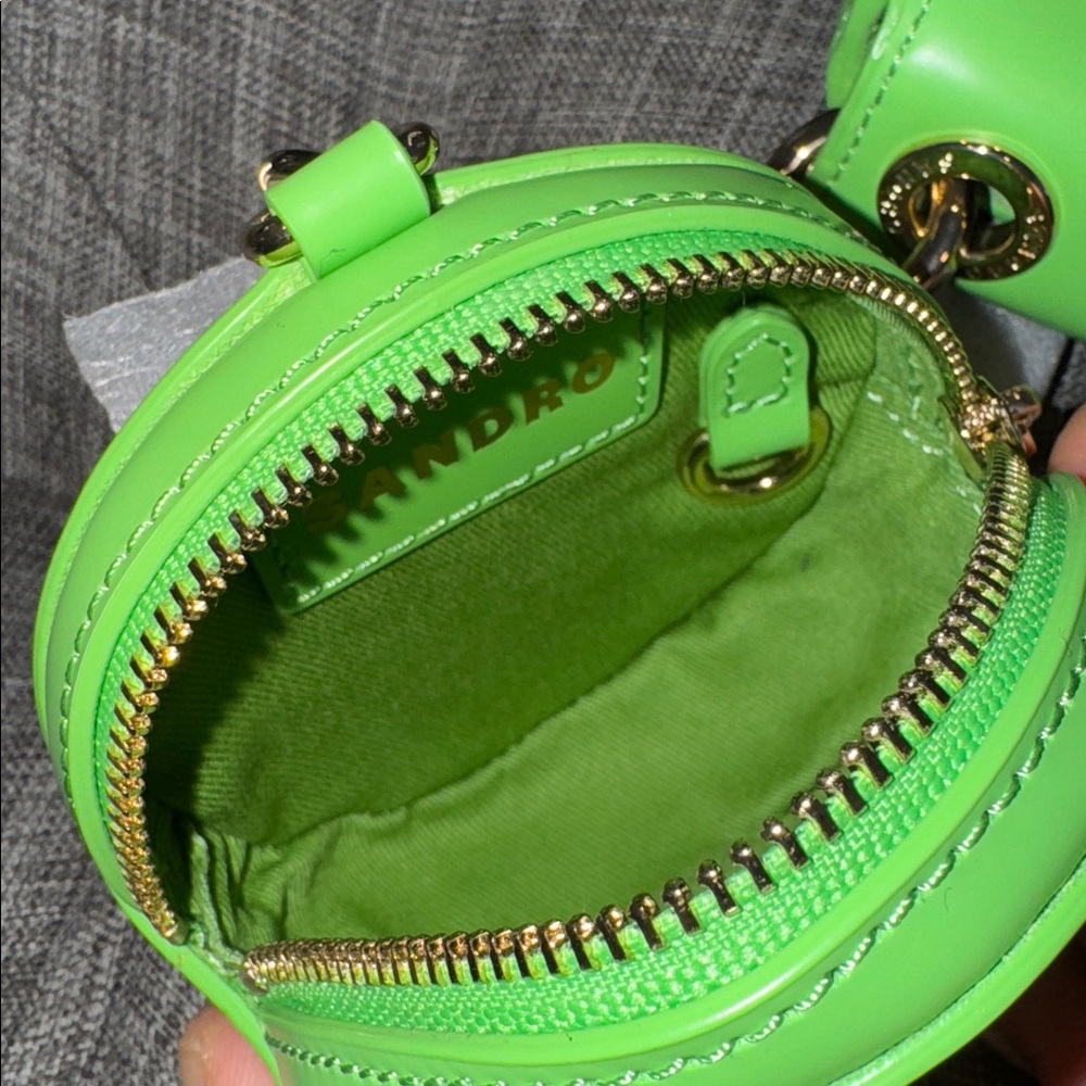 Sandro Bag Totemo Mini Leather Green Shoulder Bag - Picture 15 of 17